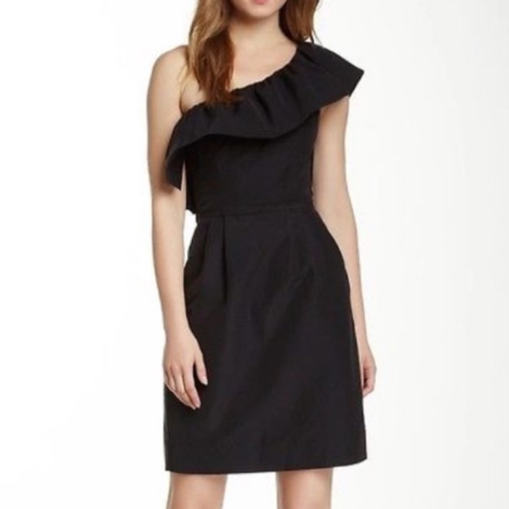Rebecca Taylor black asymmetric cocktail dress